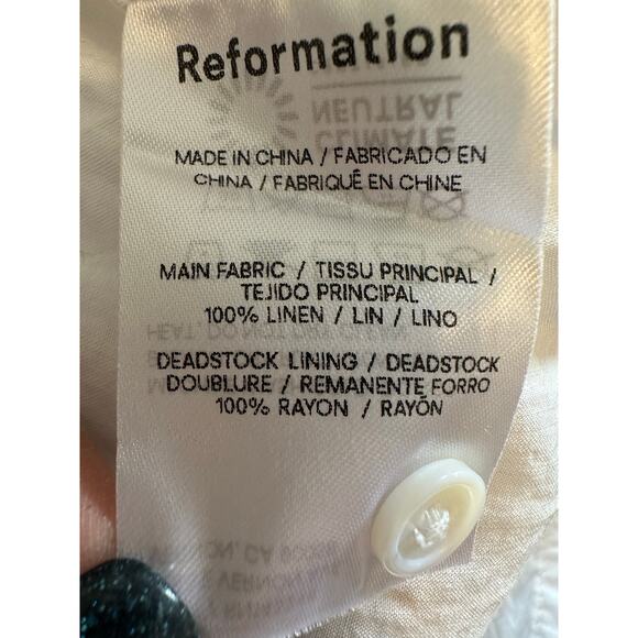 Reformation Jessi Linen Mini Dress - L'isola Di Capri Size 8 - Picture 11 of 13